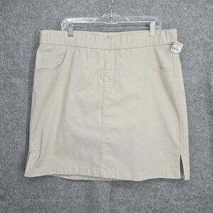 JAG Jeans Skort Women's Size 16W Sand Khaki On The Go Mid Rise Stretch Short NWT